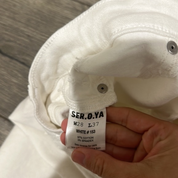 • Ser.O.Ya • Women’s DEMI MID RISE FLARE JEAN White Raw Hem 28 - Picture 5 of 5